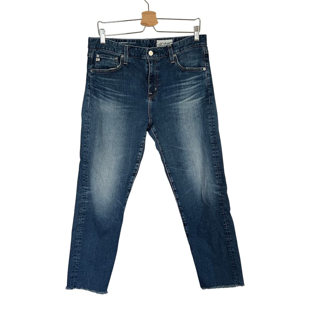 AG Adriano Goldschmied Ex-Boyfriend Crop Jeans Women's Sz 31 Blue Slounchy Slim